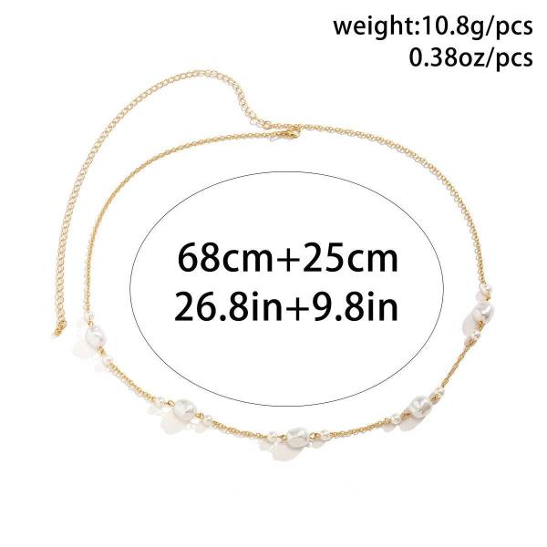 White Imitation Pearl Waist Belly Chain