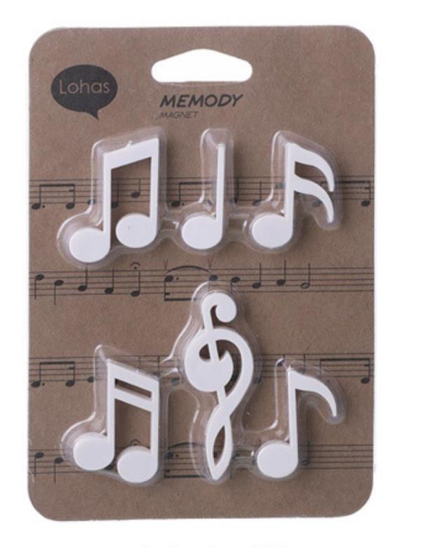 6 Melody Music Notes Fridge Magnets