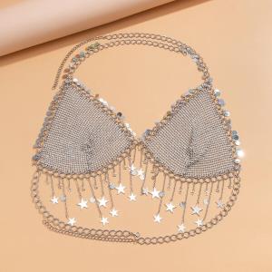 Elastic Multi Tassel Silver Pendant Thigh Leg Chain