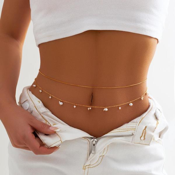 Gold Multi Layer Pendant Tassel Belly Waist Chain