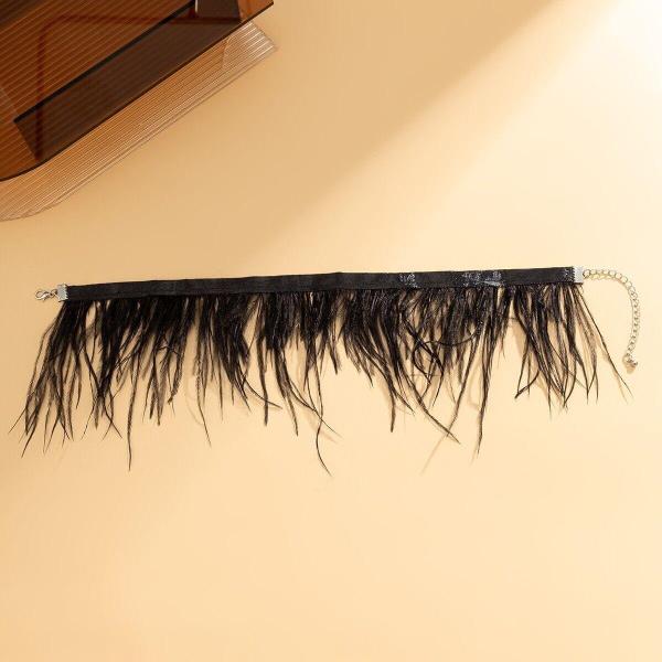 Punk Black Feather Choker Necklace