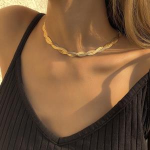 Mini White Pearl Gold Chain Choker