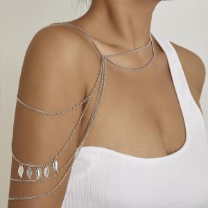 Punk Leaf Beach Arm Cuff Band Armlet Body Chain