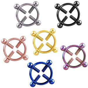 Wheel Stainless Steel Nipple Piercings Bars