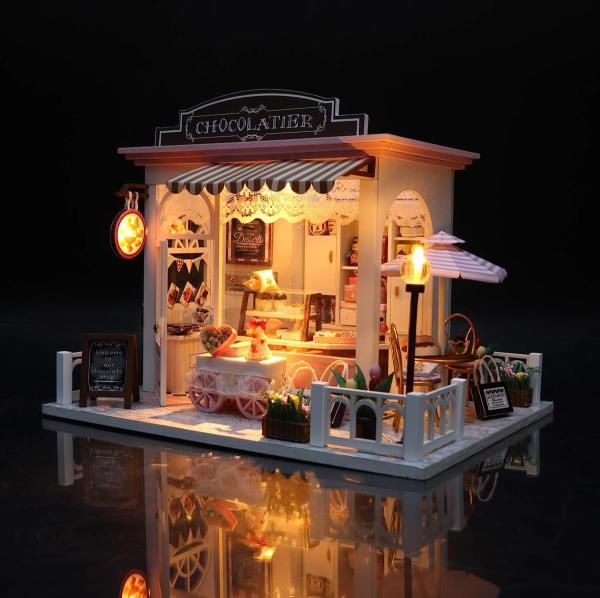 Love Chocolate DIY Creative Handmade Music Miniature Dollhouse