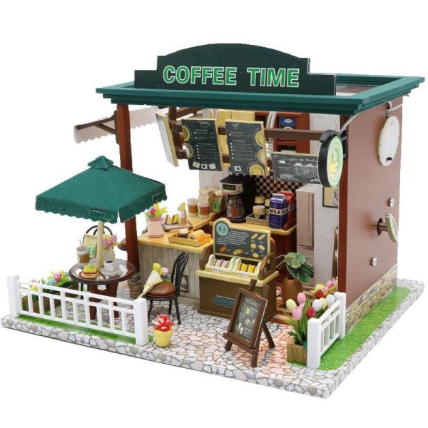 Coffee Time DIY Creative Handmade Music Miniature Dollhouse