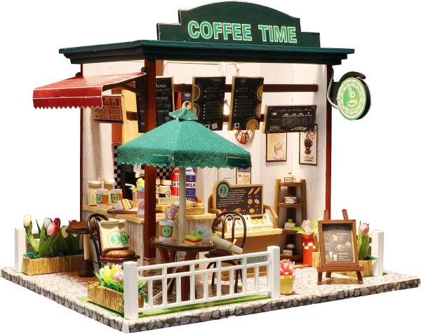 Coffee Time DIY Creative Handmade Music Miniature Dollhouse