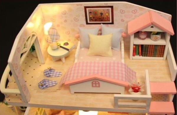 Pink Loft DIY Creative Handmade Music Miniature Dollhouse