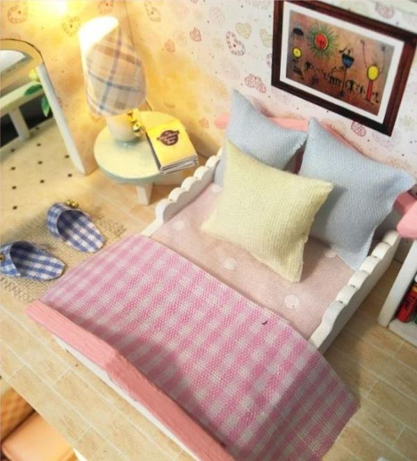 Pink Loft DIY Creative Handmade Music Miniature Dollhouse