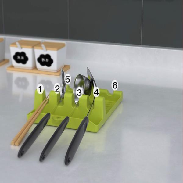 Green Cooking Spoon Lid Holder