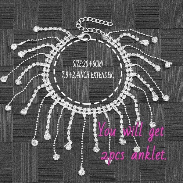 Beach Rhinestone Tassel Women Anklets