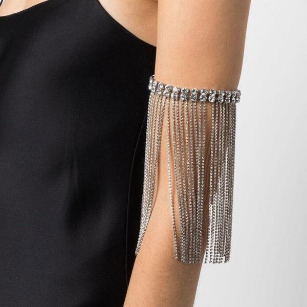 Glitter Rhinestone Tassel Chain Armlet