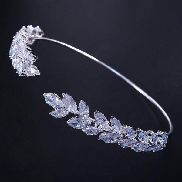 Leaf Rhinestone Adjustable Cuff Armlet