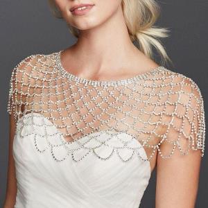 Shiny Rhinestones Grid Chest Chain