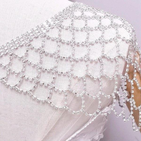 Silver Rhinestone Woven Shoulder Chain