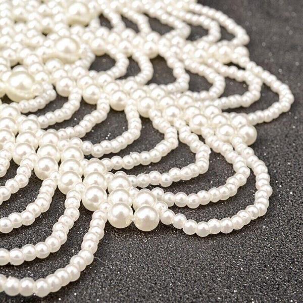 Retro Vintage White Faux Pearl Necklace