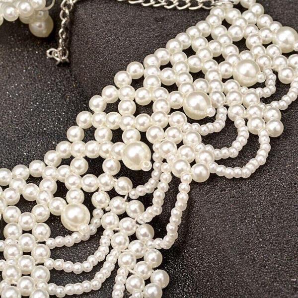 Retro Vintage White Faux Pearl Necklace