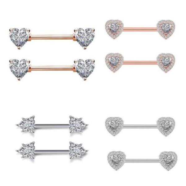 Heart Stainless Steel Nipple Bars