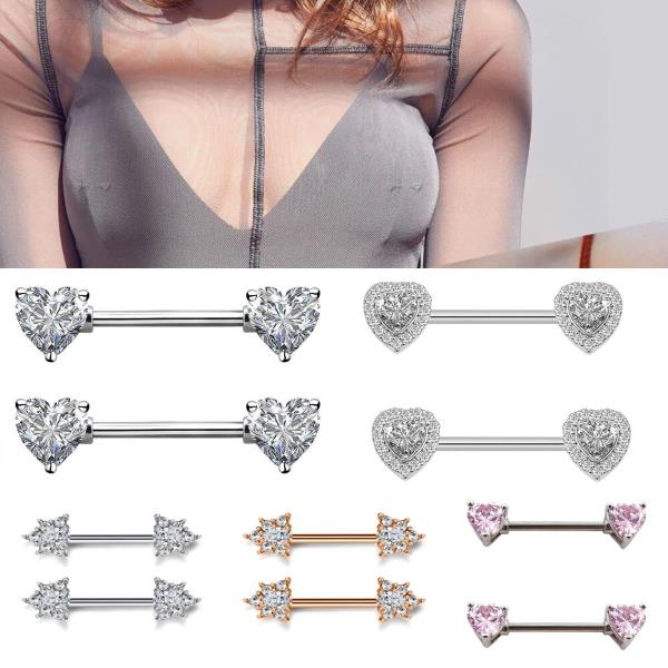 Heart Stainless Steel Nipple Bars