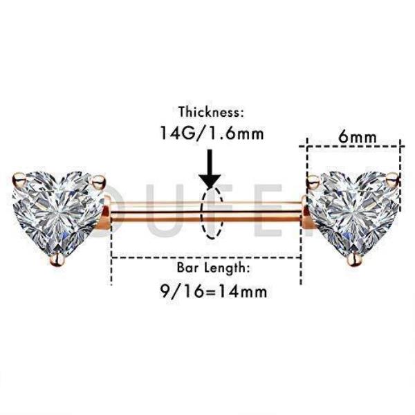 Heart Stainless Steel Nipple Bars