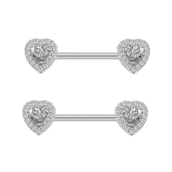 Heart Stainless Steel Nipple Bars