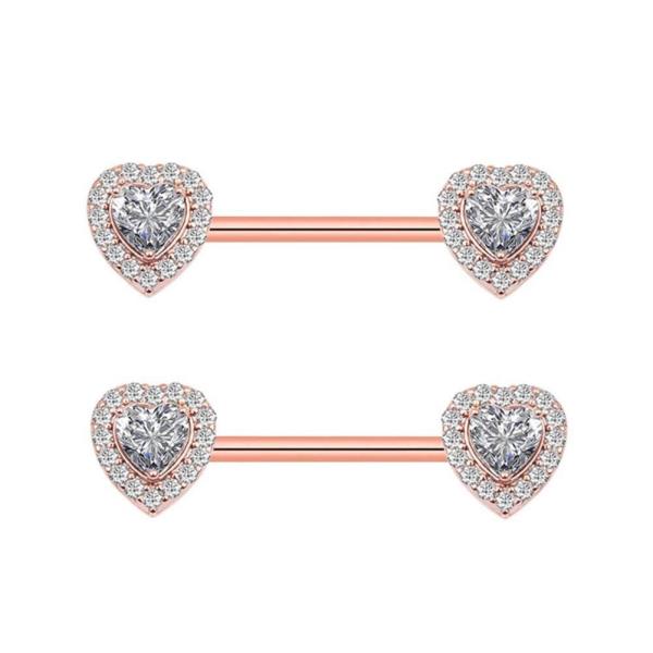 Heart Stainless Steel Nipple Bars