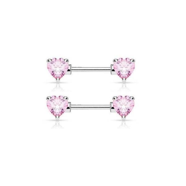 Heart Stainless Steel Nipple Bars