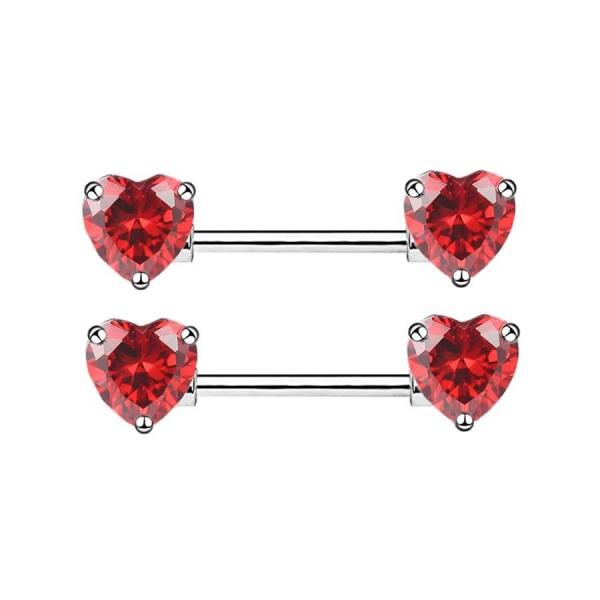 Heart Stainless Steel Nipple Bars