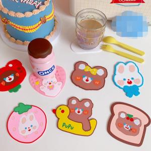 2 Pieces Cute Cartoon Silicone Cup Coaster