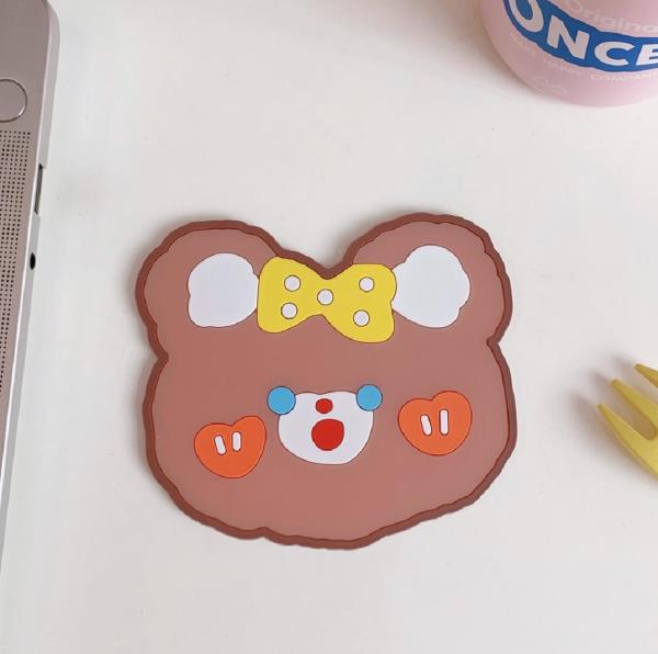 Cute Cartoon Bear Silicone Coaster