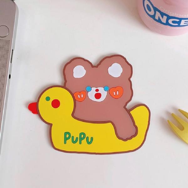 Cute Cartoon Bear Silicone Coaster