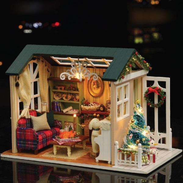 Cute Room Holiday Times DIY Handmade Music Miniature Dollhouse