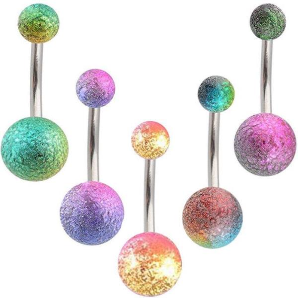 Stainless Steel Matting Piercing Bar Navel Belly Button