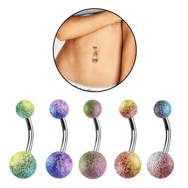 Stainless Steel Matting Piercing Bar Navel Belly Button