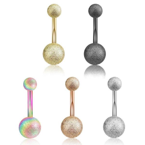 Stainless Steel Matting Piercing Bar Navel Belly Button