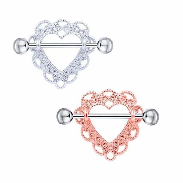 Stainless Steel Hollow Heart Piercing Barbells