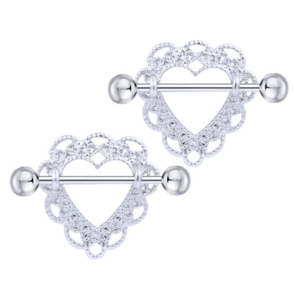 Stainless Steel Hollow Heart Piercing Barbells