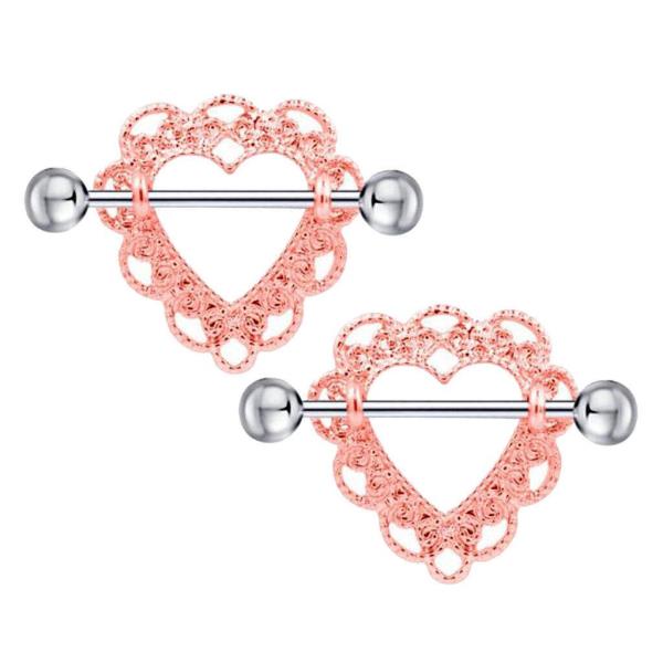 Stainless Steel Hollow Heart Piercing Barbells