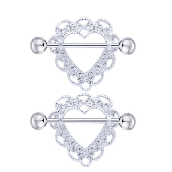 Stainless Steel Hollow Heart Piercing Barbells