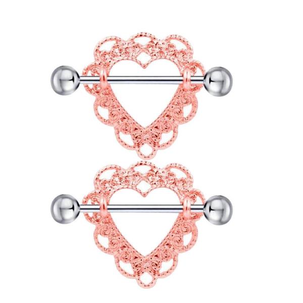 Stainless Steel Hollow Heart Piercing Barbells