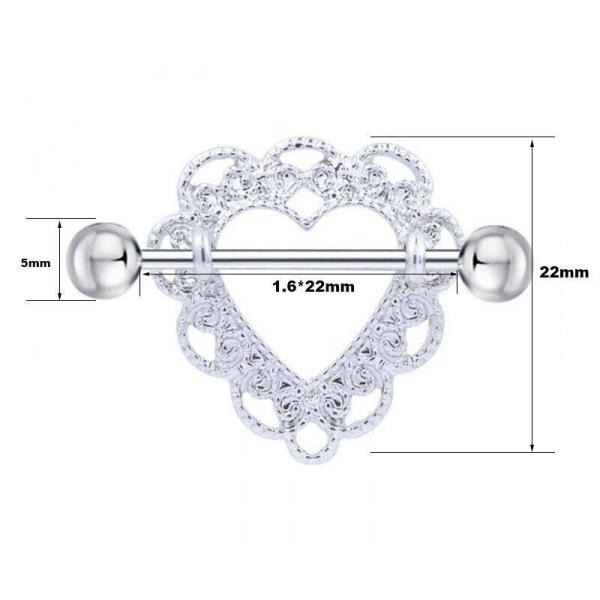 Stainless Steel Hollow Heart Piercing Barbells