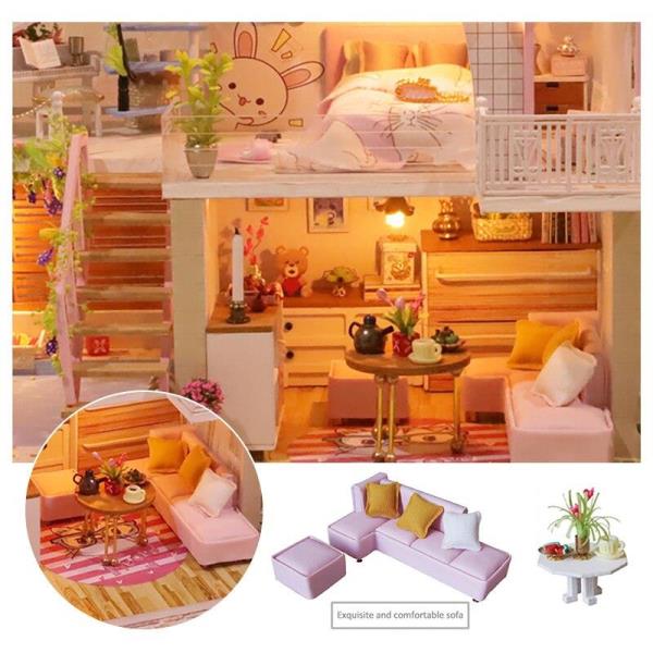 Meet Time Double Layers Loft DIY Music Miniature Dollhouse