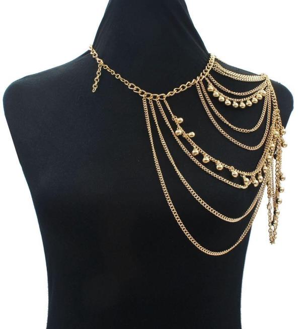 Gold Beads Shoulder Shawl Body Chain