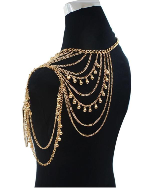 Gold Beads Shoulder Shawl Body Chain