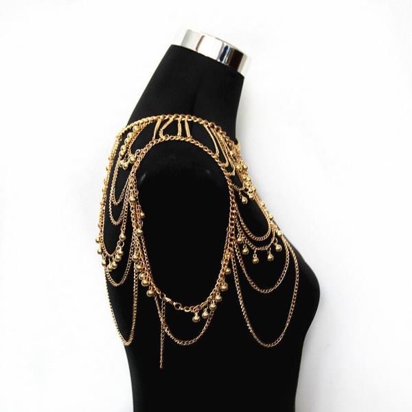 Gold Beads Shoulder Shawl Body Chain