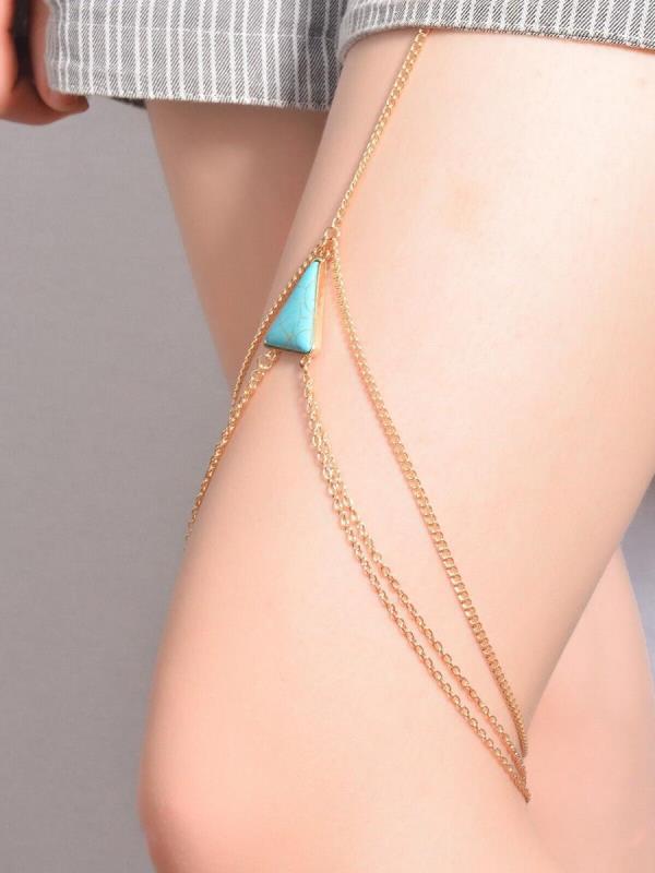 Turquoise Triangle Elastic Thigh Chain