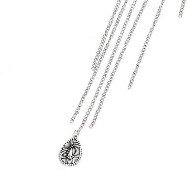 Elastic Multi Tassel Silver Pendant Thigh Leg Chain