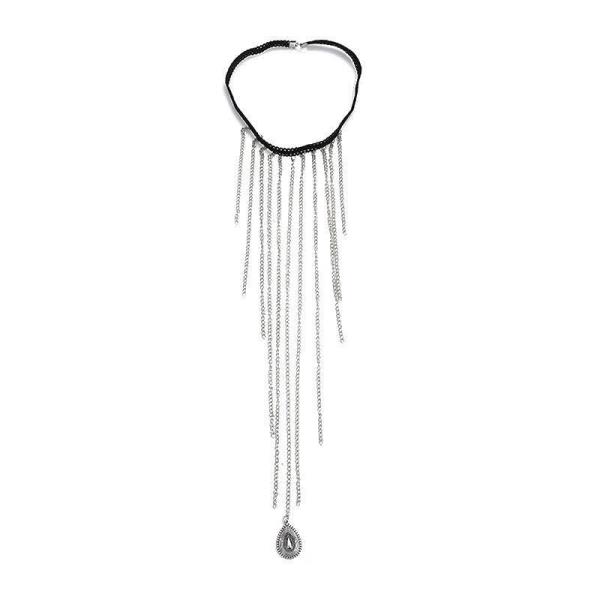 Elastic Multi Tassel Silver Pendant Thigh Leg Chain