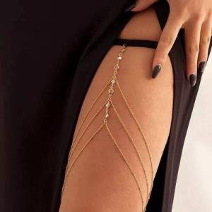 Bohemia Gold Crystal Elastic Single Thigh Chain