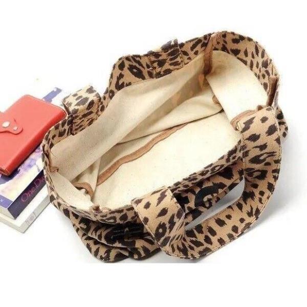 Canvas Small Leopard Print Casual Bag Purse Set